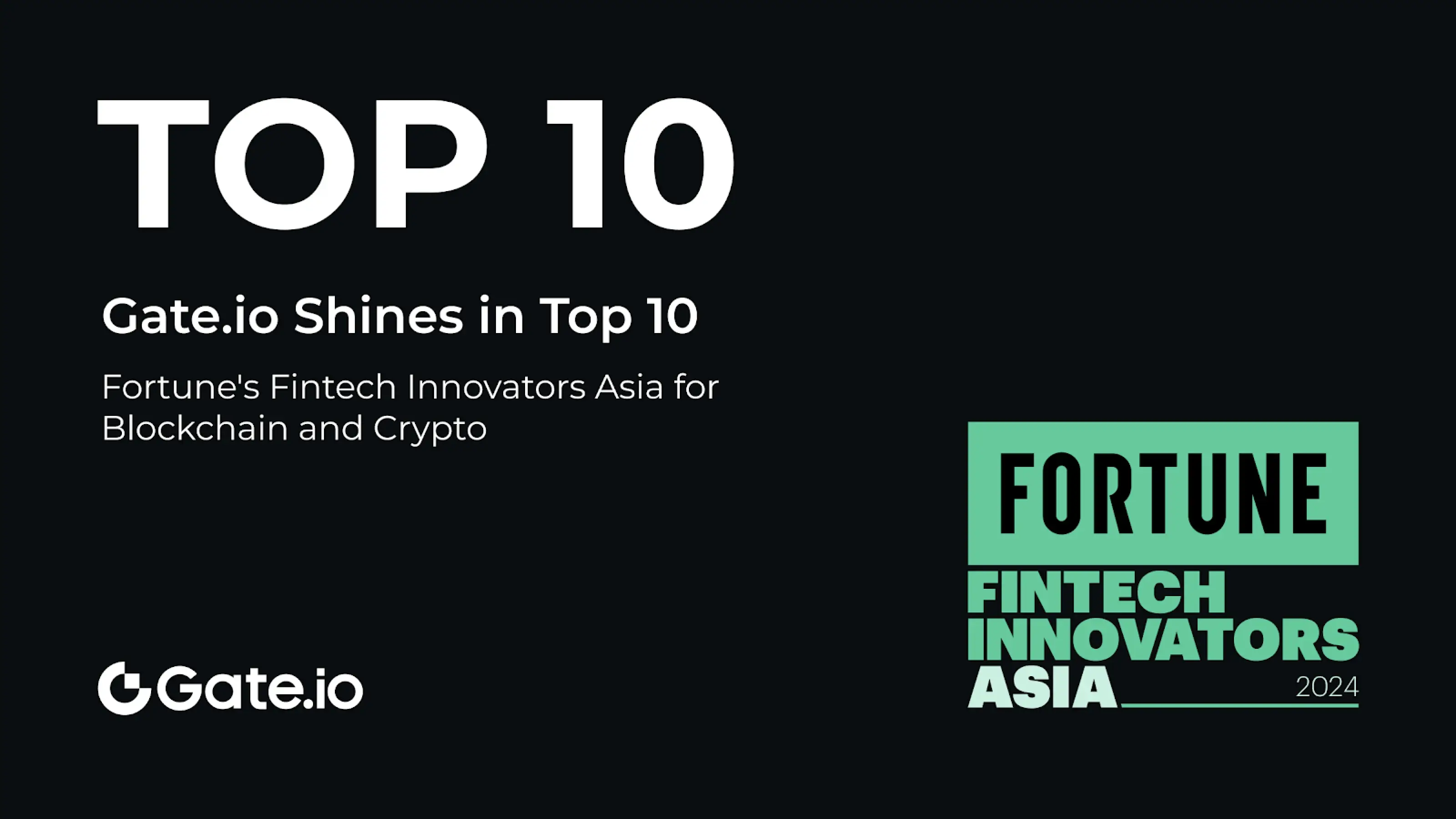 Gate.io Shines in Fortune’s Top 10 Fintech Innovators Asia for Blockchain and Crypto